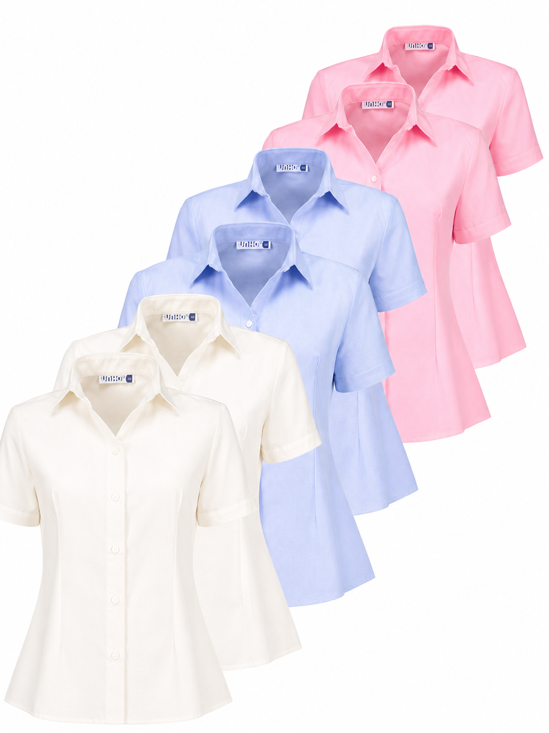 Paquete 6 Blusa Manga Corta Oxford - Personalizable