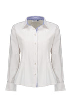 Blusa Manga Larga Combinada Oxford
