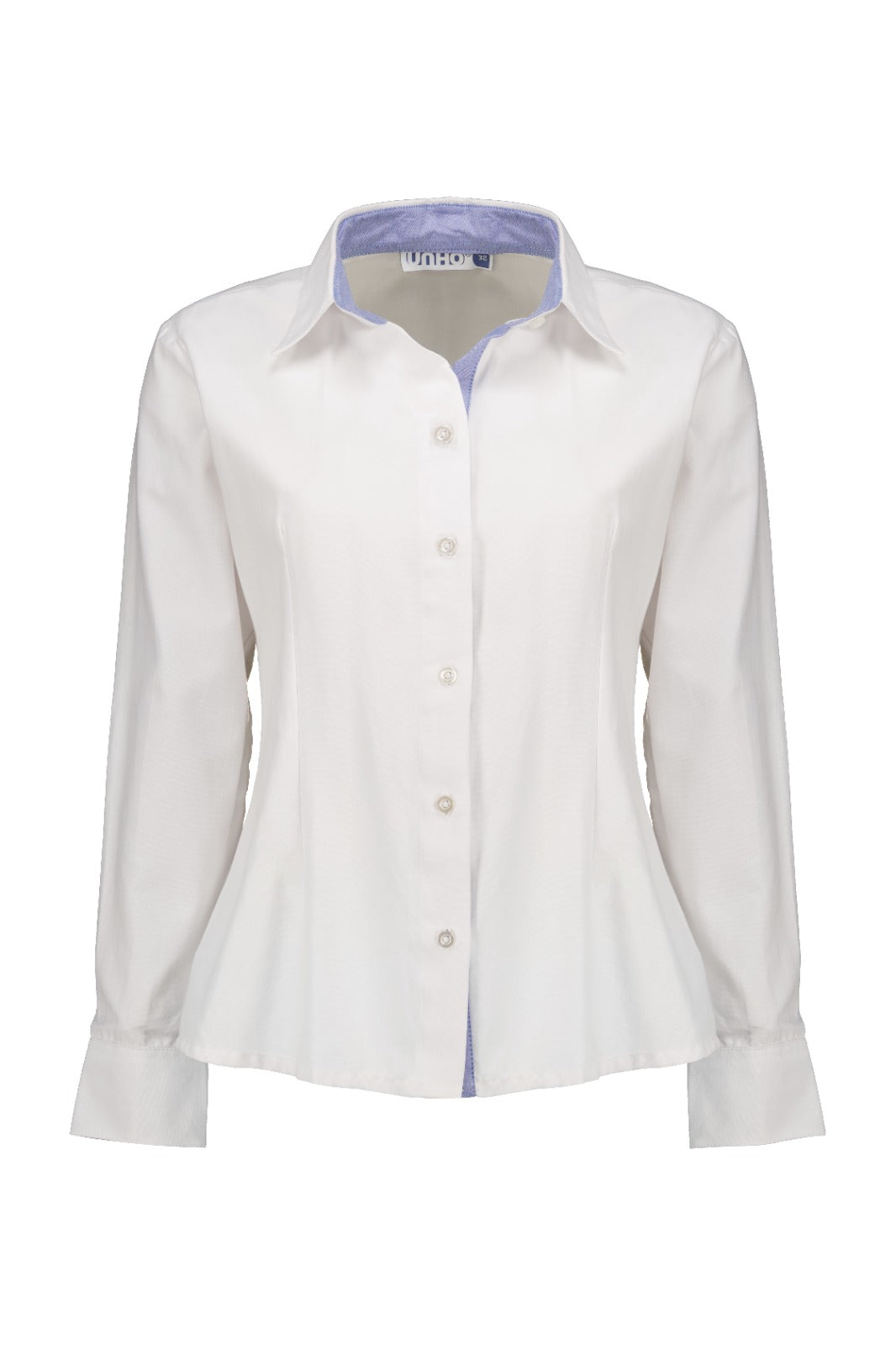 Blusa Manga Larga Combinada Oxford