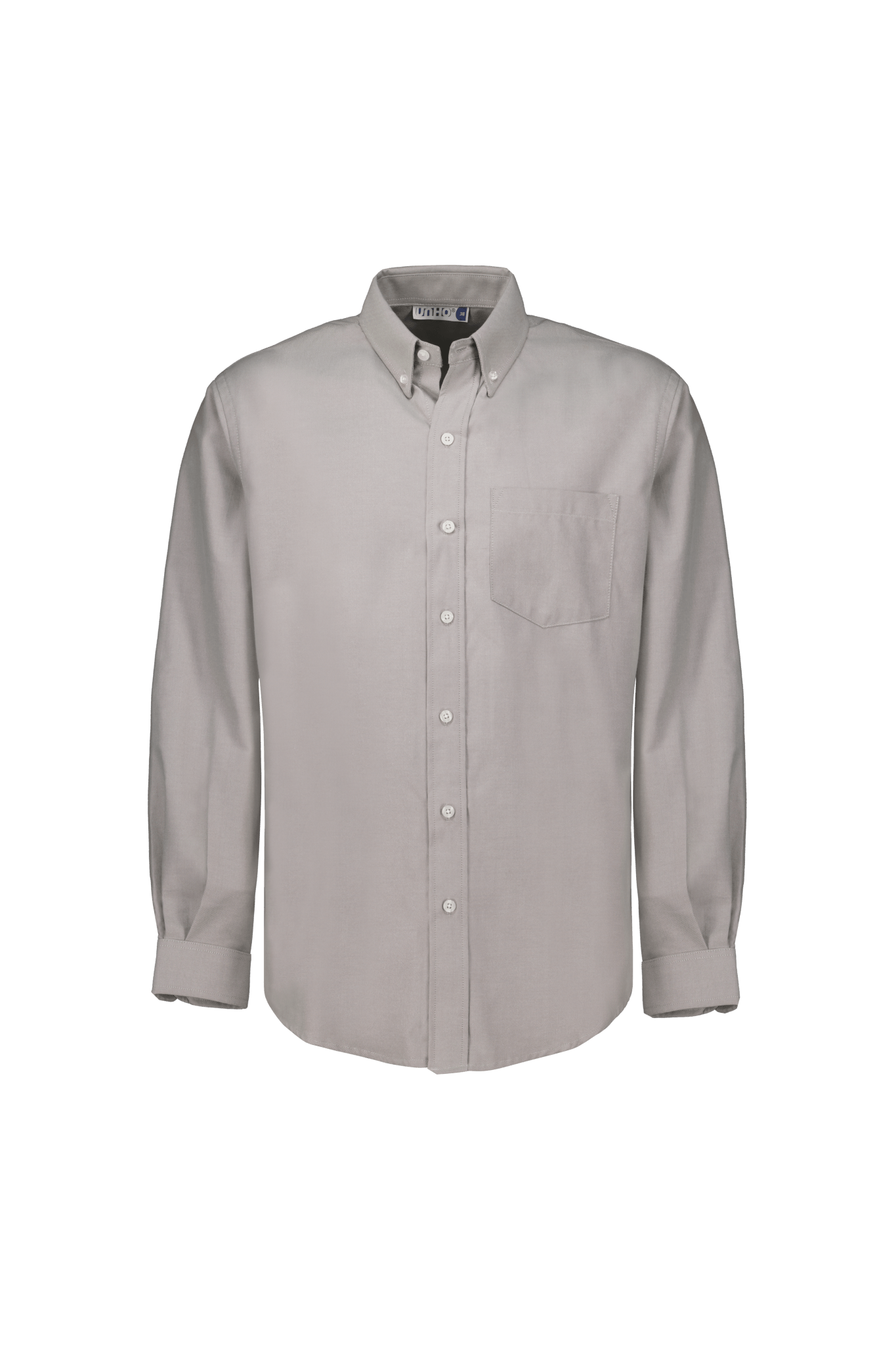 Camisa Gris Manga Larga Oxford - UNHO.mid
