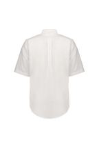Camisa Manga Corta Blanca Cuello Azul Oxford - UNHO.mid