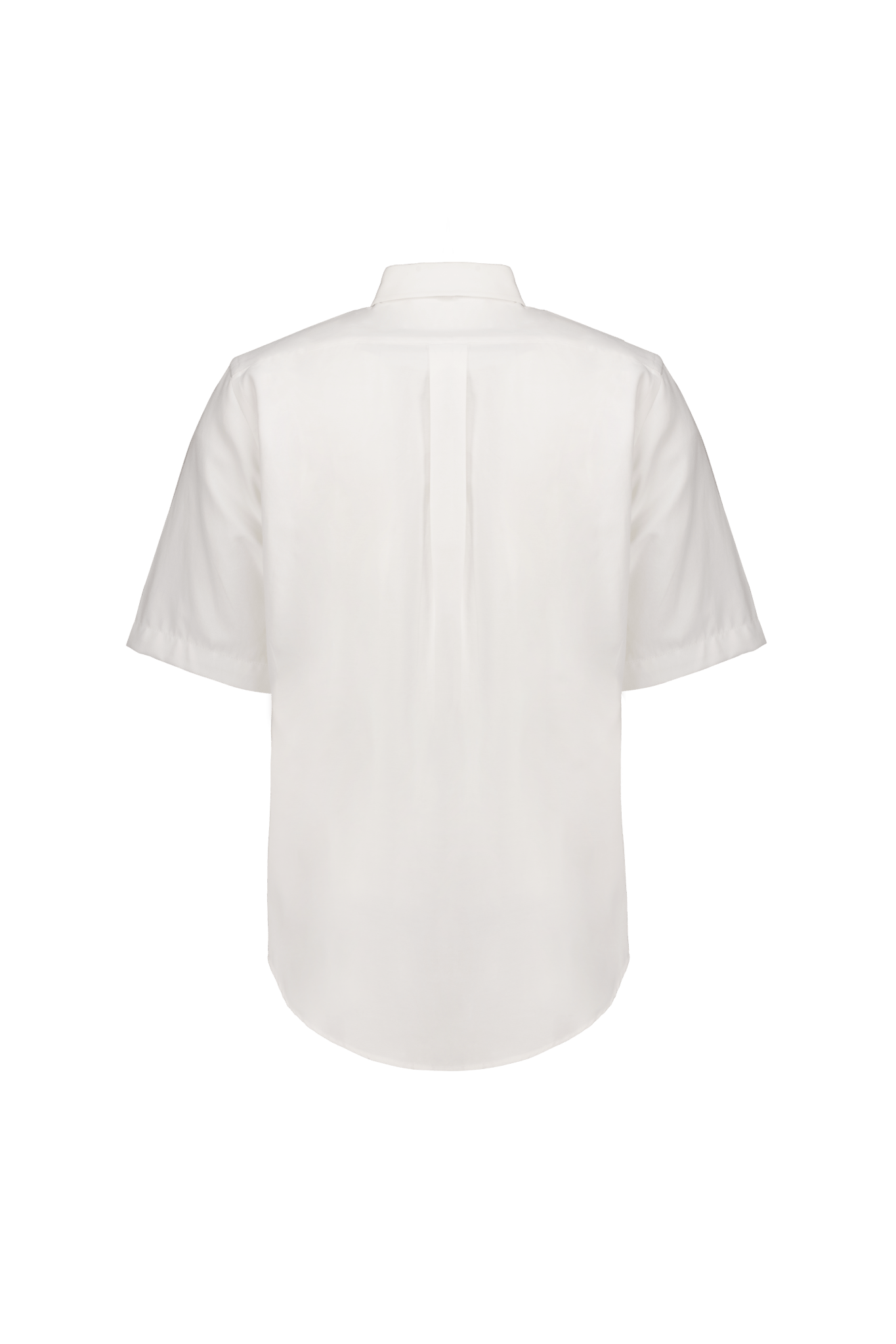 Camisa Manga Corta Blanca Cuello Azul Oxford - UNHO.mid