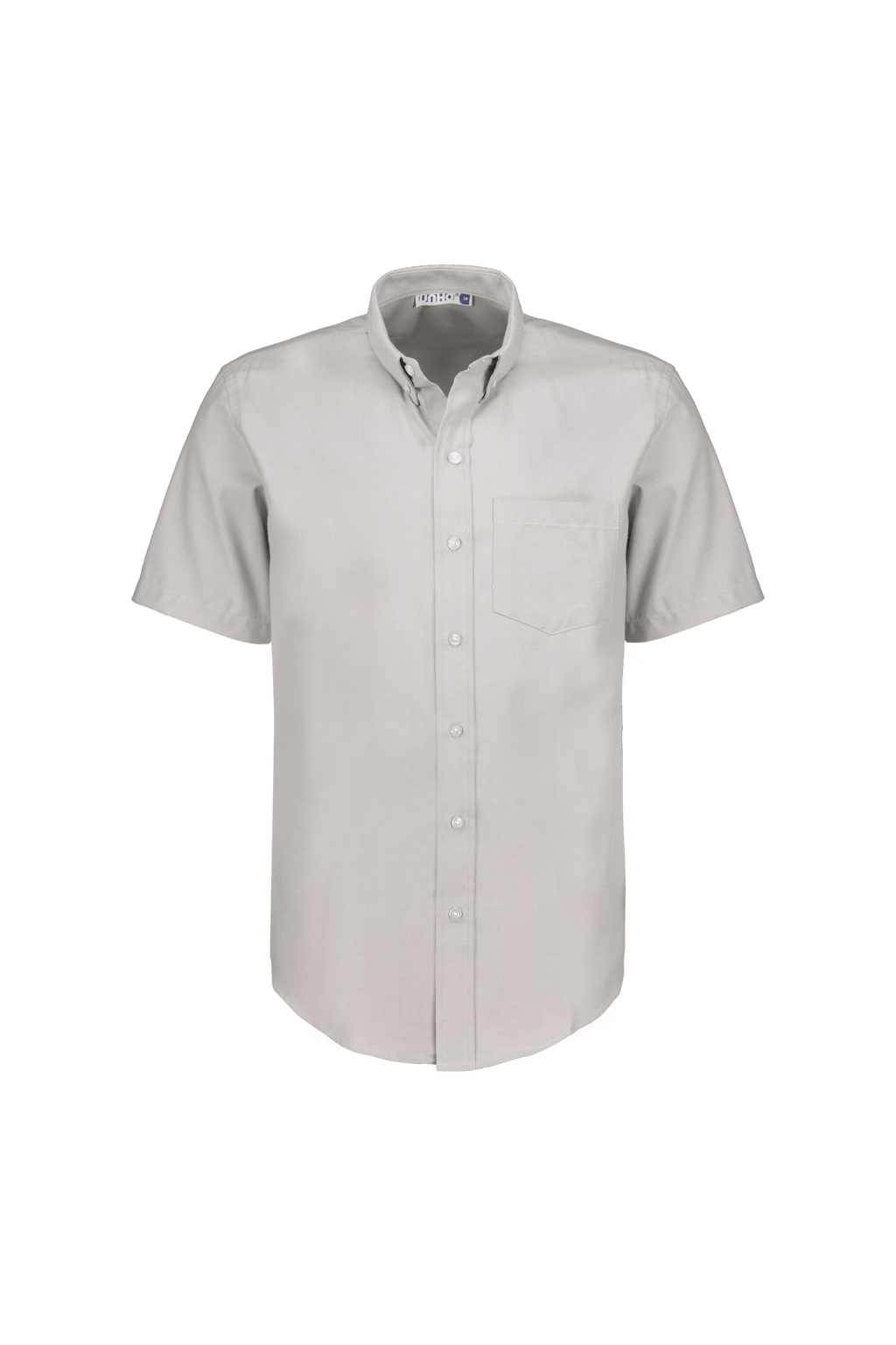 Camisa Manga Corta Gris Casual Oxford - UNHO.mid