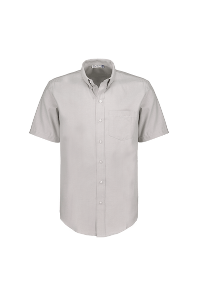 Camisa Manga Corta Gris Casual Oxford