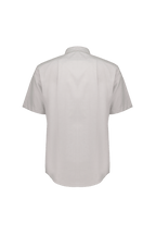 Camisa Manga Corta Gris Casual Oxford - UNHO.mid