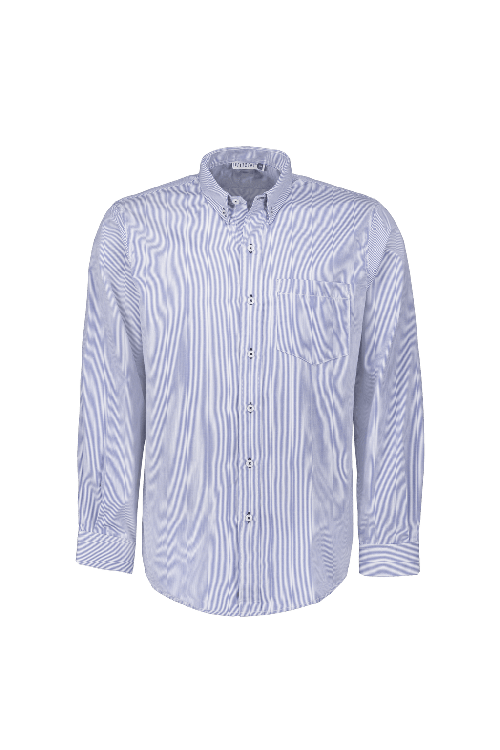 Camisa Manga Larga Azul Pc Stripe - UNHO.mid