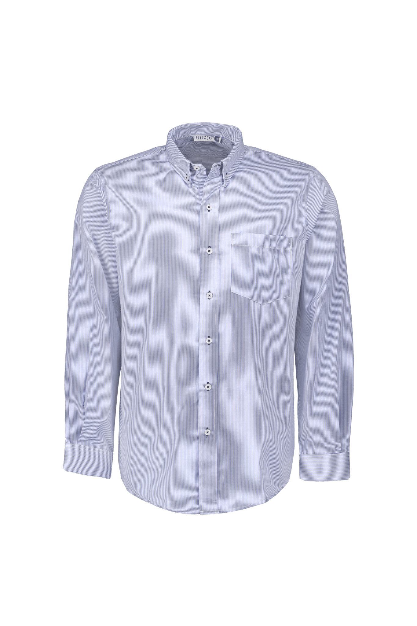 Camisa Manga Larga Azul Pc Stripe - UNHO.mid